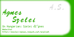 agnes szelei business card